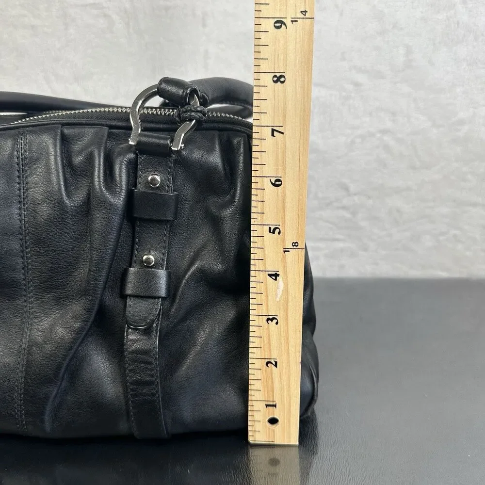 Cole Haan Cornelia Women's Triple Zip Satchel Handbag Black-Smooth Soft Leather